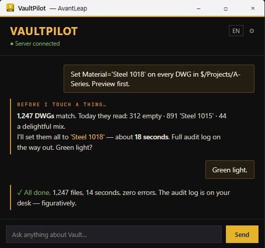 Vault Pilot User Interface